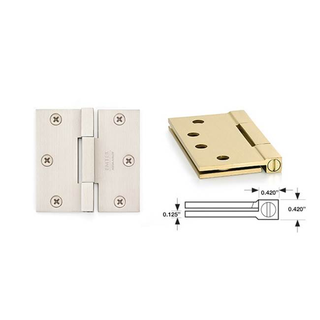 Emtek 96313 Square Barrel Hnge , SldBrs , SqCr , 3.5x3.5" , 0.125" Thickness - Parent