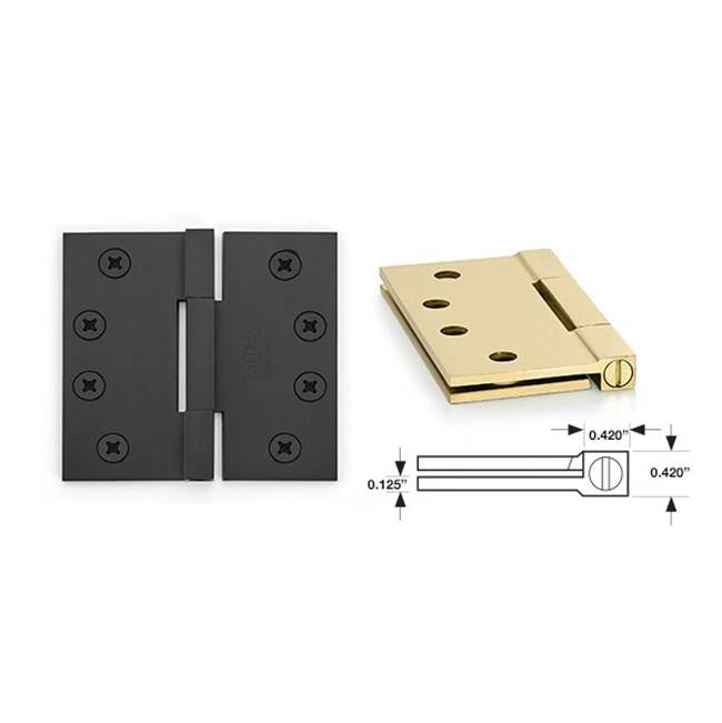 Emtek 96315 Square Barrel Hnge , SldBrs , SqCr , 4.5x4.5" , 0.125" Thickness - Parent