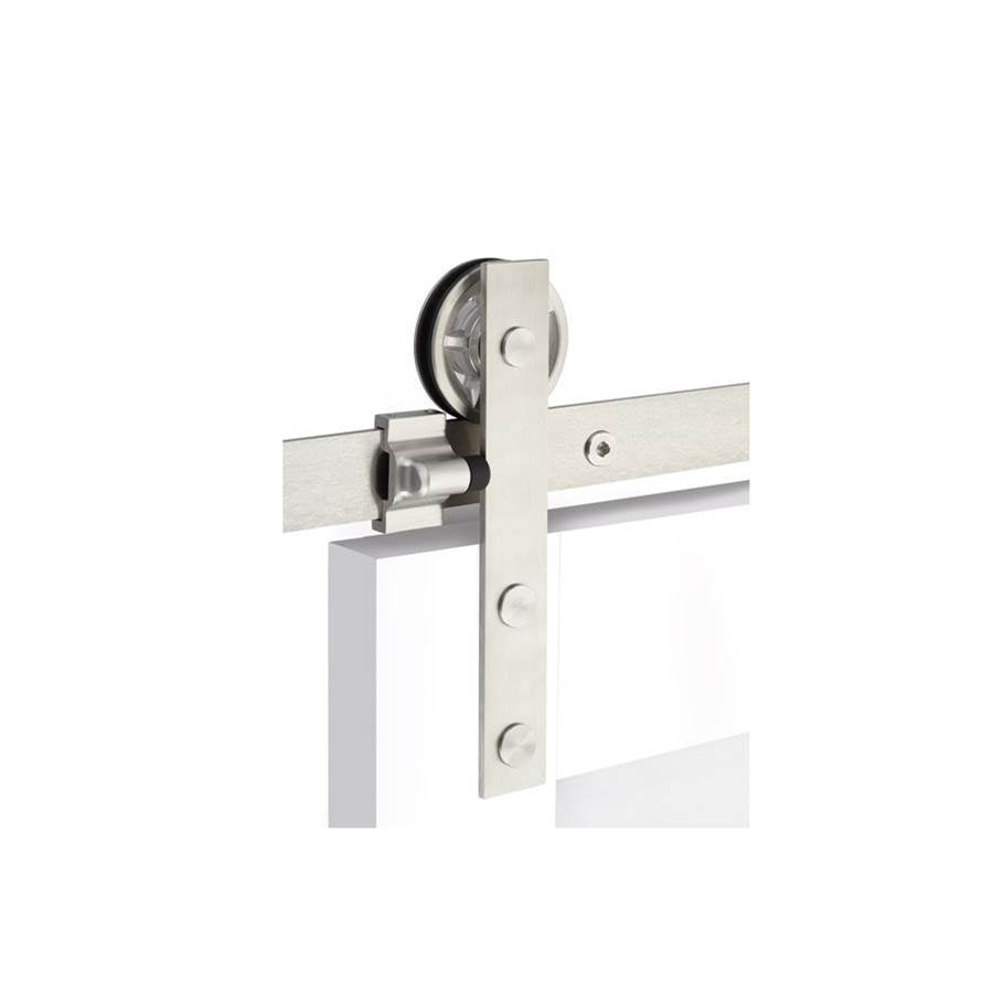 Emtek B110105.SD.FT.DD Barn Door , Modern Rectangular , Face Mount , 5" , Solid Wheel , Flat Fastener , Double Door - Parent