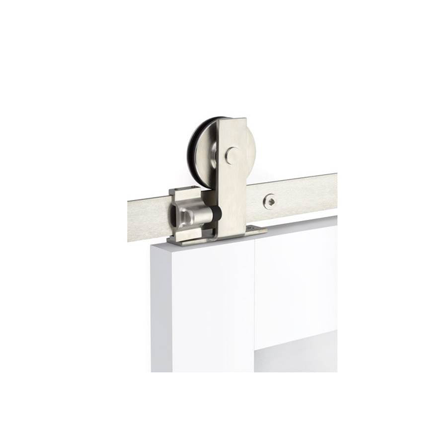 Emtek B120116.SP.CL.DD Barn Door , Modern Rectangular , Top Mount , 16" , Spoked Wheel , Classic Fastener , Double Door - Parent