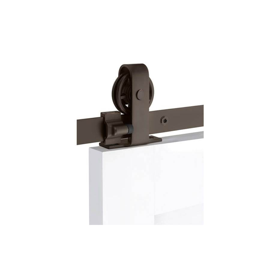 Emtek B120210.SP.FT.DD Barn Door , Classic , Top Mount , 10" , Spoked Wheel , Flat Fastener , Double Door