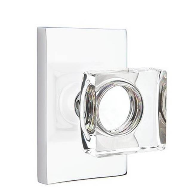 Emtek C8121MSC Concealed , Passage , Rectangular Rosette , Modern Square Crystal Knob - Parent