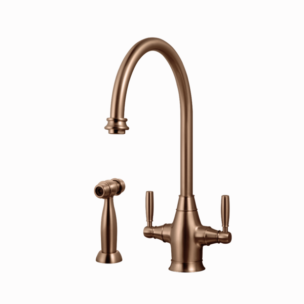 Houzer EXDH-4000 Exeter Traditional Brass Faucet with Side Spray