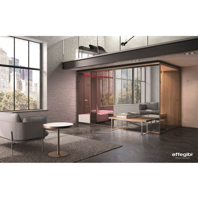 Effe BK45130003 Bodylove sh side r.h. corner  hemlock-glass/mirror 208v 1ph 60hz