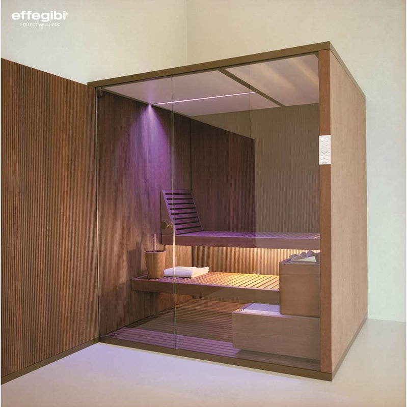 Effe BU20200003 Bodylove s r.h. corner  dark ht wood/mirror 240v 1ph 60hz