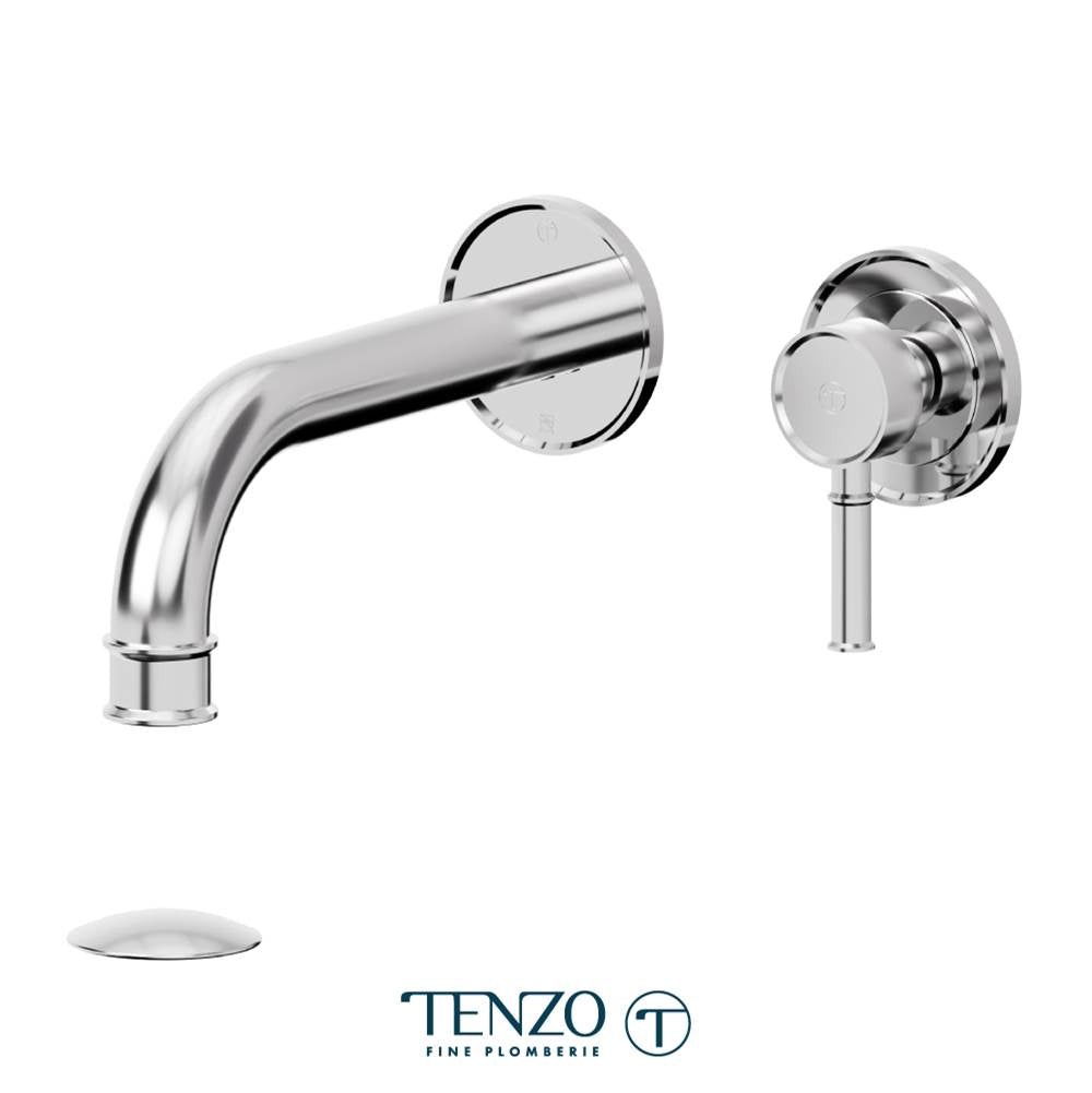 Tenzo F-ALY14-W Trim For Alyss Wall Mount Lavatory Faucet 2 Plates With Drain