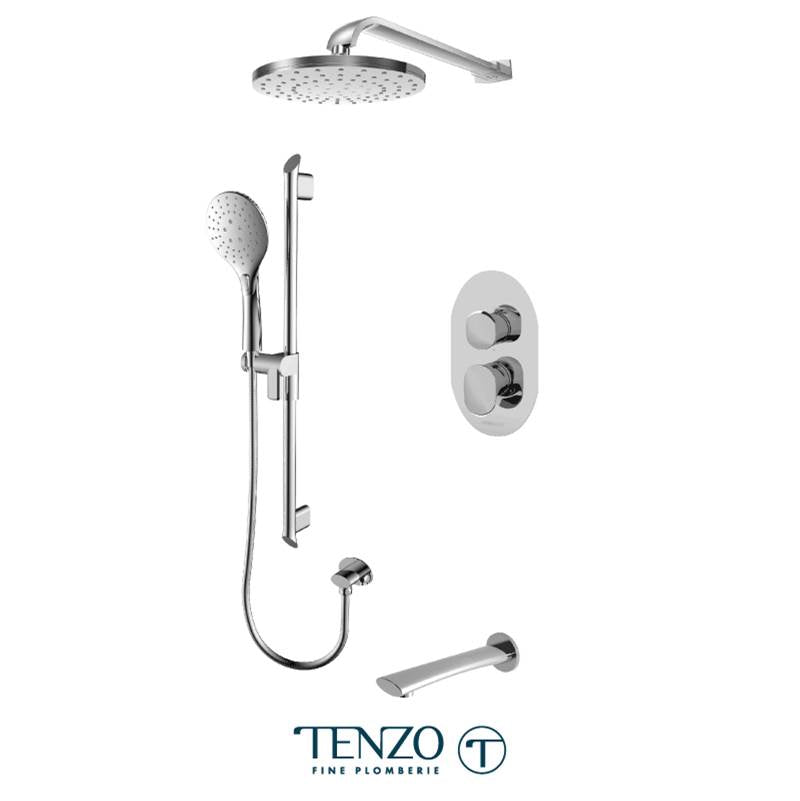 Tenzo F-FLPB33-501145-CR Trim For Fluvia T-Box Kit 3 Functions Pressure Balance Chrome Finish