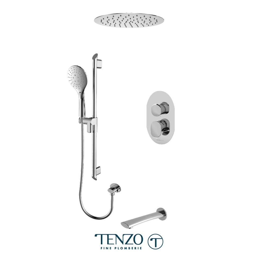 Tenzo F-FLPB33-511635-CR Trim For Fluvia T-Box Kit 3 Functions Pressure Balance Chrome Finish