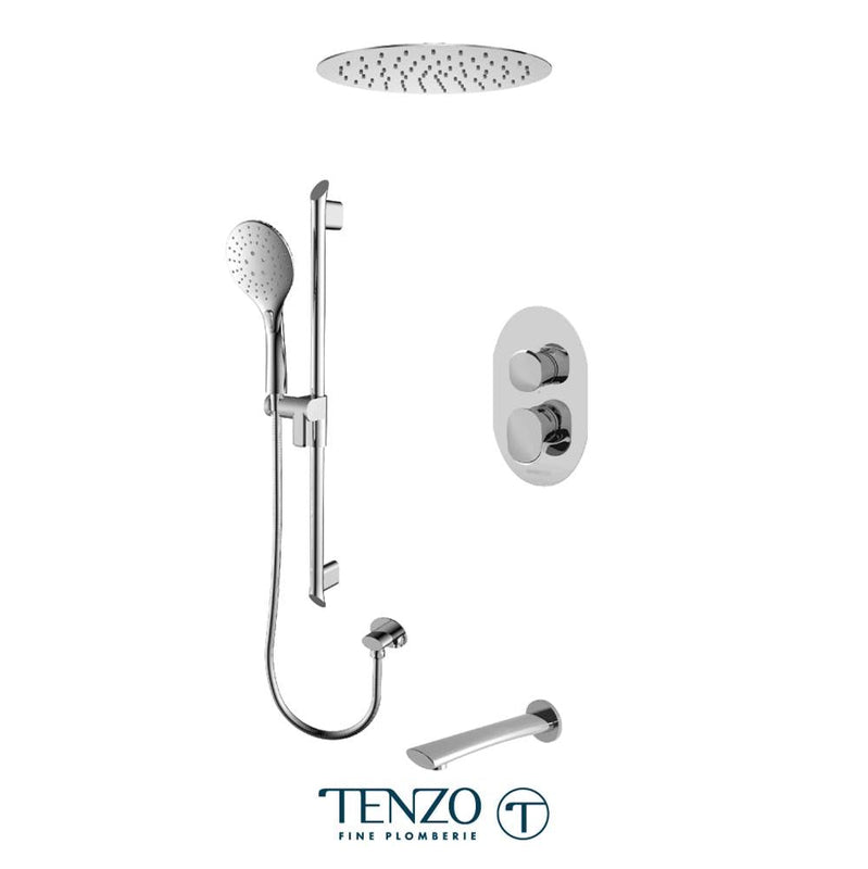 Tenzo F-FLPB33-511635-CR Trim For Fluvia T-Box Kit 3 Functions Pressure Balance Chrome Finish