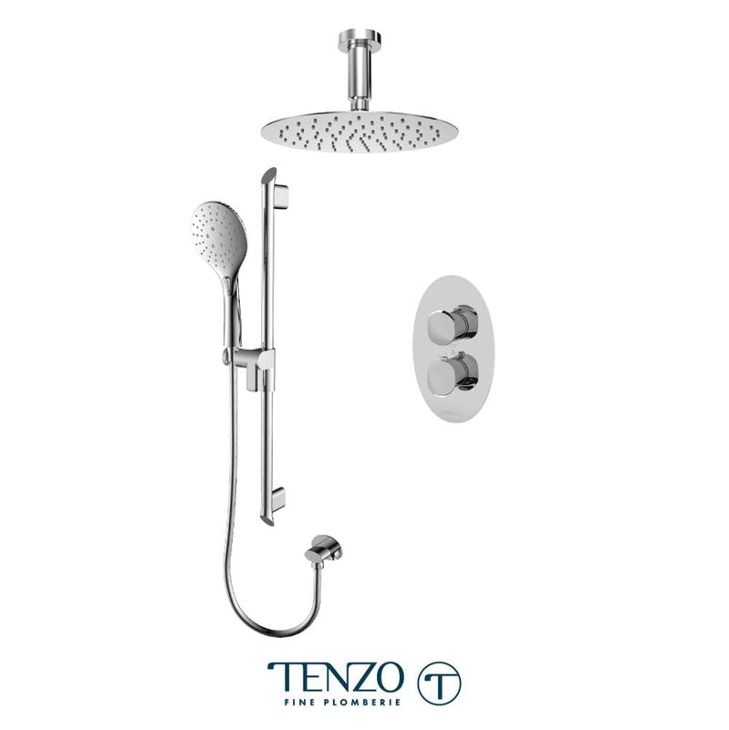Tenzo F-FLT32-21131-CR Trim For Fluvia T-Box Kit 2 Functions Thermo Chrome Finish