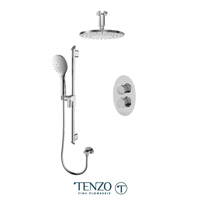 Tenzo F-FLT32-21134-CR Trim For Fluvia T-Box Kit 2 Functions Thermo Chrome Finish