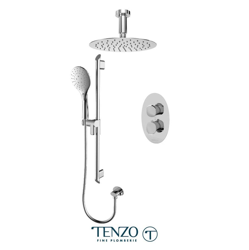 Tenzo F-FLT32-21331-CR Trim For Fluvia T-Box Kit 2 Functions Thermo Chrome Finish