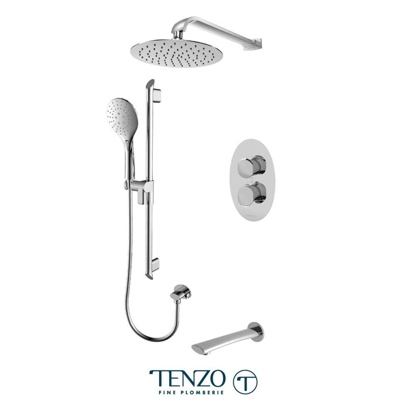 Tenzo F-FLT33-501115-CR Trim For Fluvia T-Box Kit 3 Functions Thermo Chrome Finish