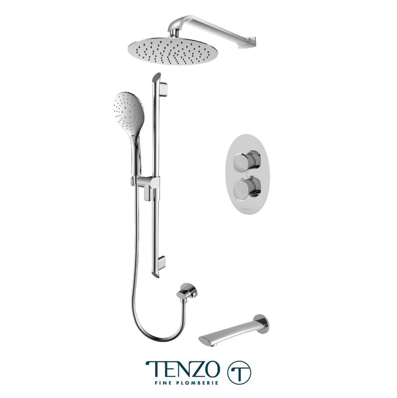 Tenzo F-FLT33-503115-CR Trim For Fluvia T-Box Kit 3 Functions Thermo Chrome Finish