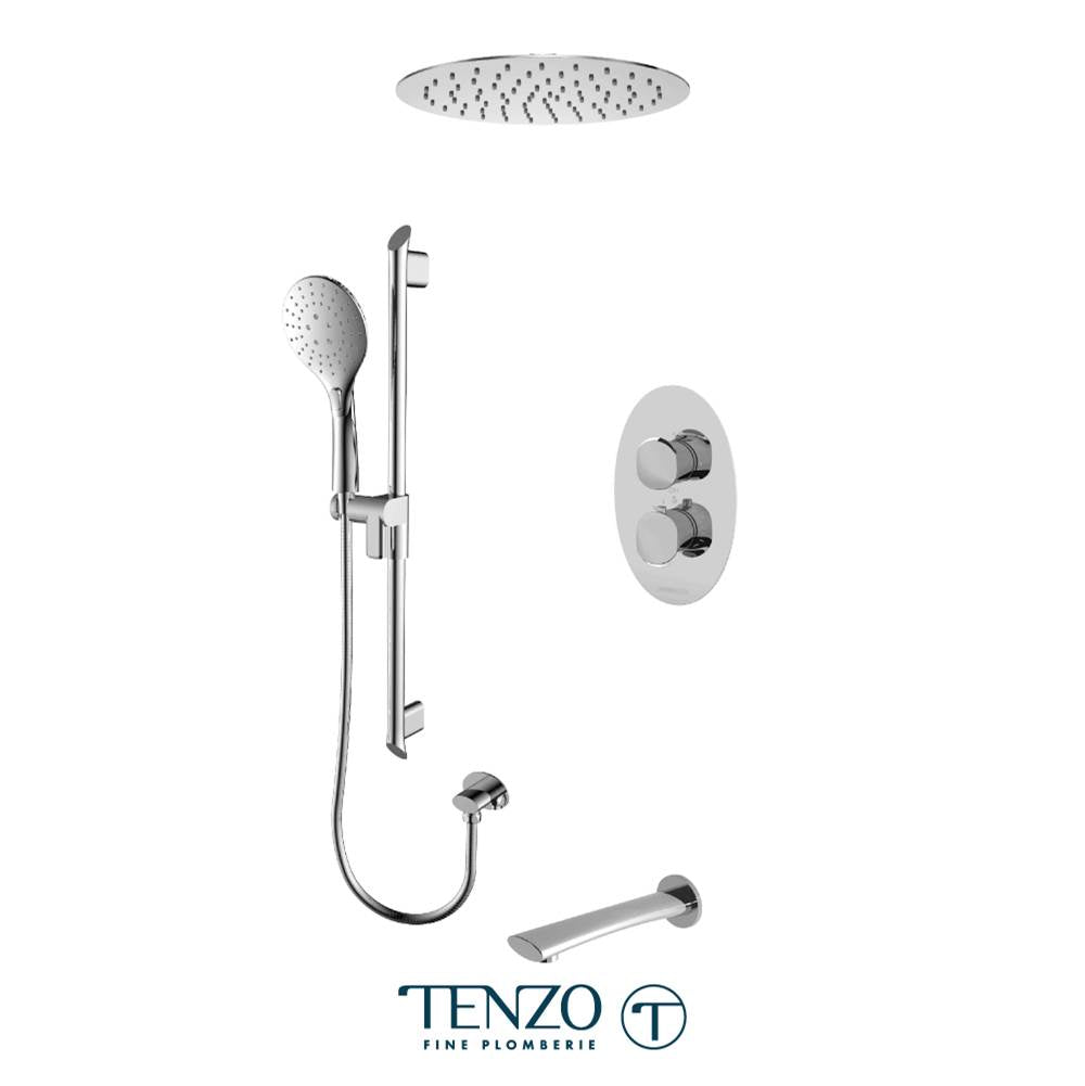 Tenzo F-FLT33-511635-CR Trim For Fluvia T-Box Kit 3 Functions Thermo Chrome Finish