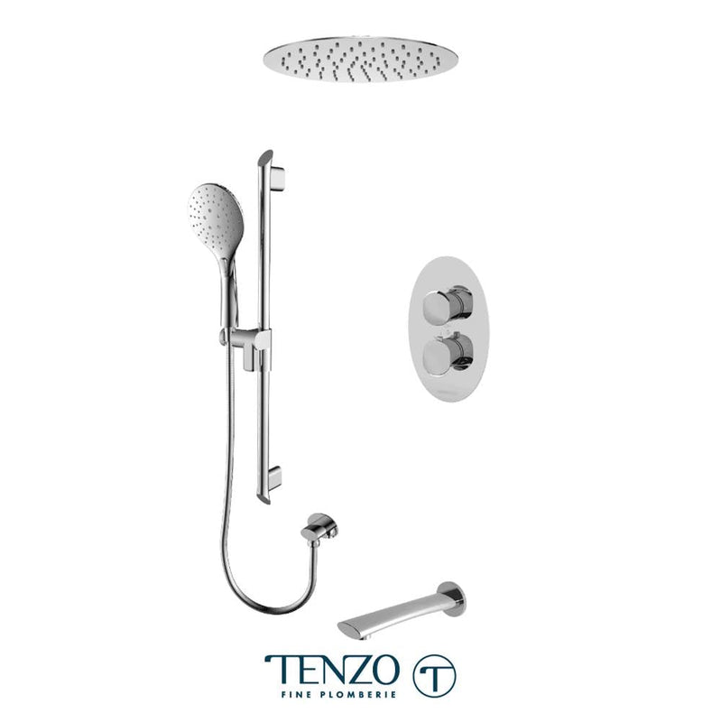 Tenzo F-FLT33-511635-CR Trim For Fluvia T-Box Kit 3 Functions Thermo Chrome Finish