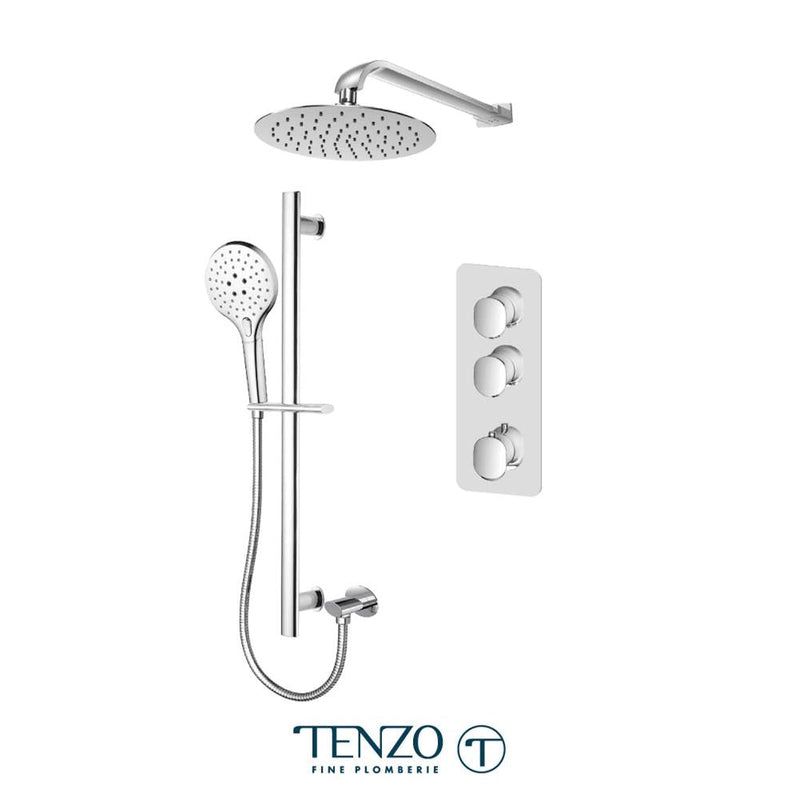 Tenzo F-FLT42-20216-CR Trim For Fluvia Extenza Kit 2 Functions Thermo Chrome Finish
