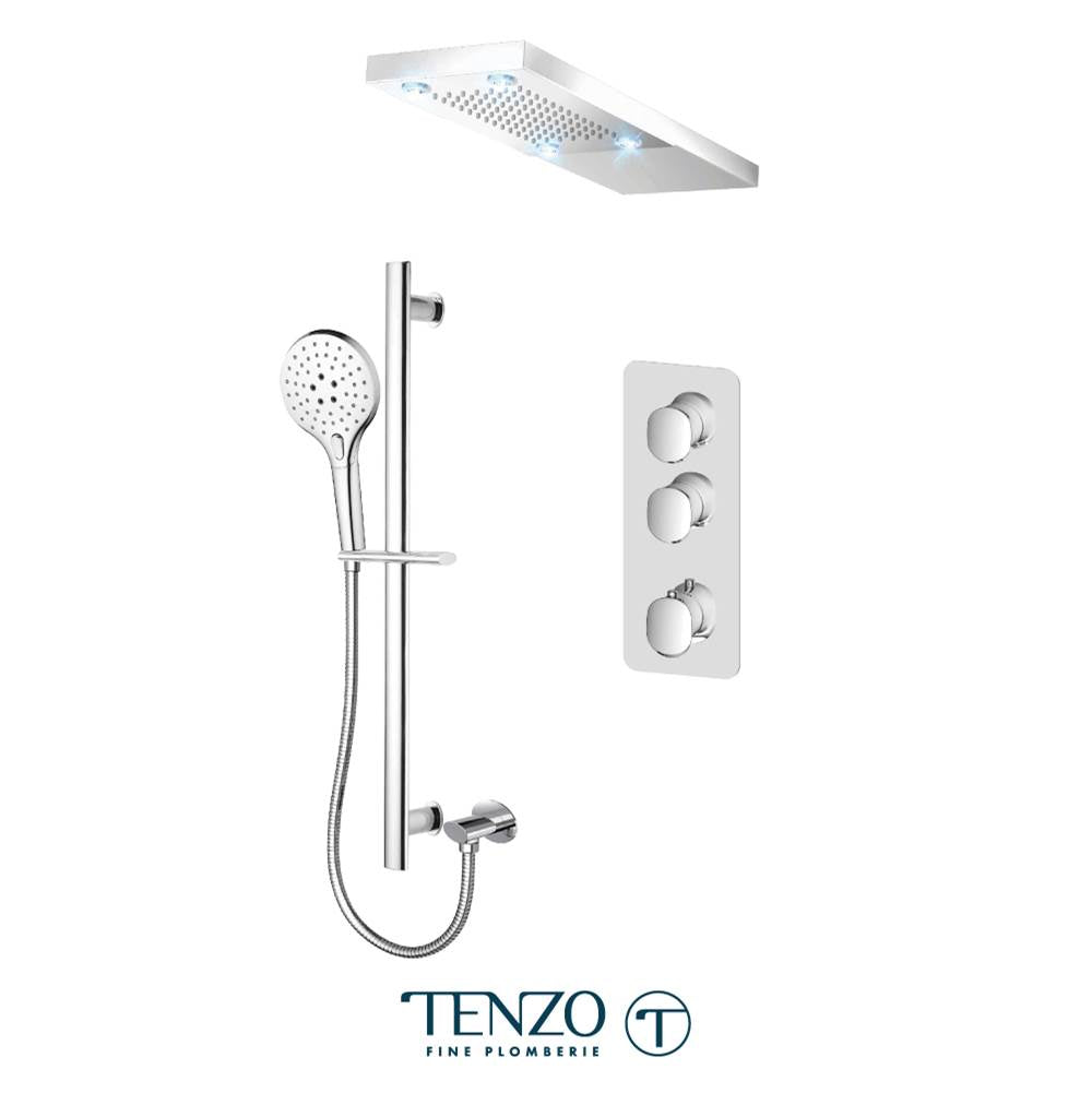 Tenzo F-FLT42-21232-CR Trim For Fluvia Extenza Kit 2 Functions Thermo Chrome Finish