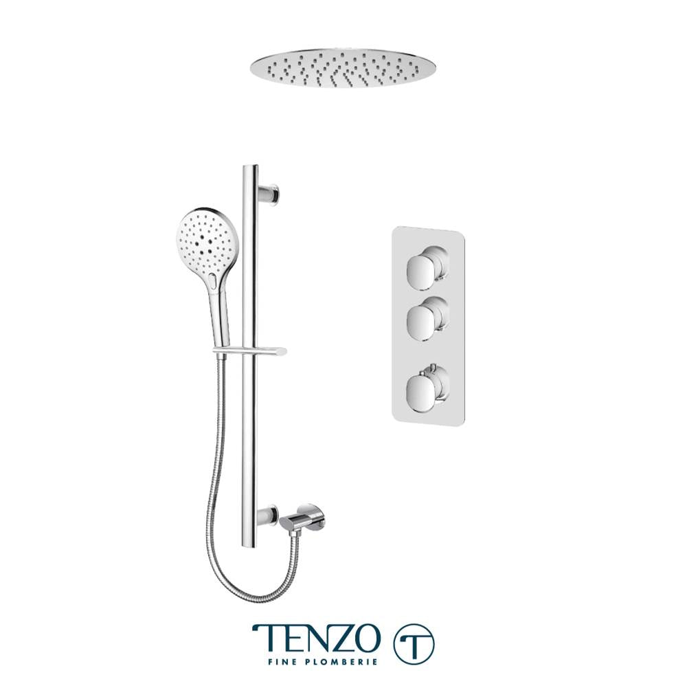 Tenzo F-FLT42-21263-CR Trim For Fluvia Extenza Kit 2 Functions Thermo Chrome Finish