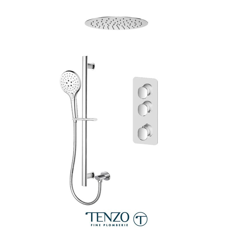 Tenzo F-FLT42-21263-CR Trim For Fluvia Extenza Kit 2 Functions Thermo Chrome Finish