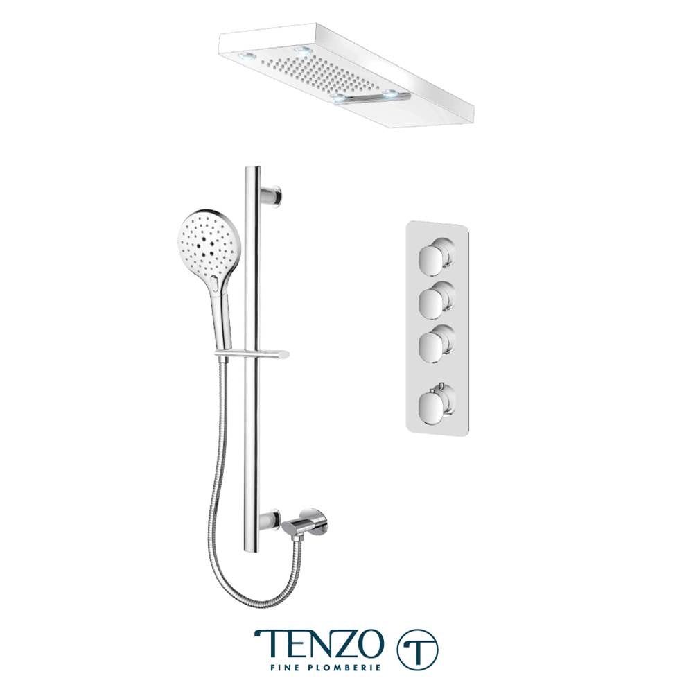 Tenzo F-FLT43-54252-CR Trim For Fluvia Extenza Kit 3 Functions Thermo Chrome Finish