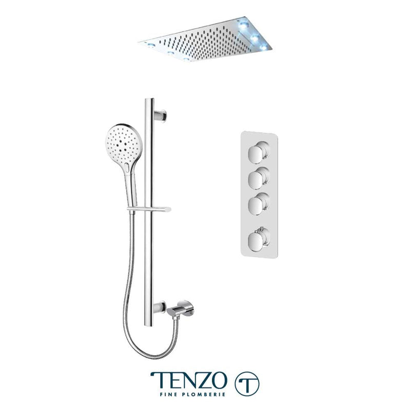 Tenzo F-FLT43-55244-CR Trim For Fluvia Extenza Kit 3 Functions Thermo Chrome Finish