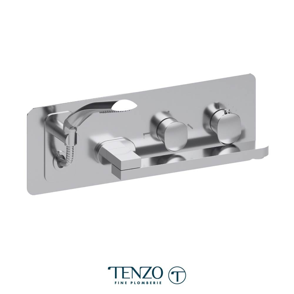Tenzo F-FLT74-CR Trim For Wall Mount Tub Faucet With Swivel Spout Fluvia Chrome