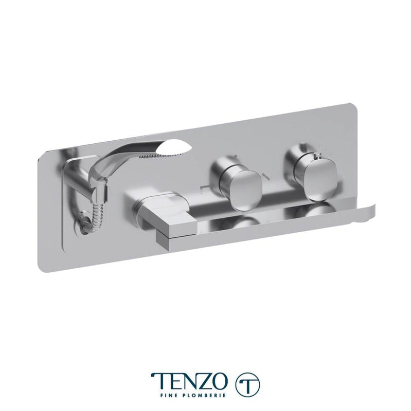 Tenzo F-FLT74-CR Trim For Wall Mount Tub Faucet With Swivel Spout Fluvia Chrome