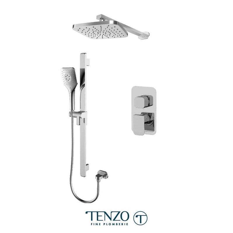 Tenzo F-QUPB32-20114-CR Trim For Quantum T-Box Kit 2 Functions Pressure Balance Chrome Finish