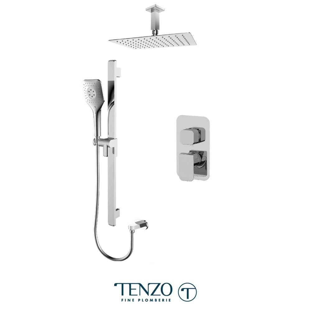 Tenzo F-QUPB32-21130-CR Trim For Quantum T-Box Kit 2 Functions Pressure Balance Chrome Finish