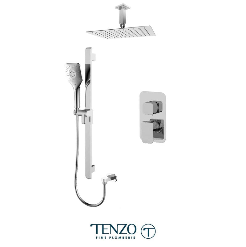 Tenzo F-QUPB32-21130-CR Trim For Quantum T-Box Kit 2 Functions Pressure Balance Chrome Finish