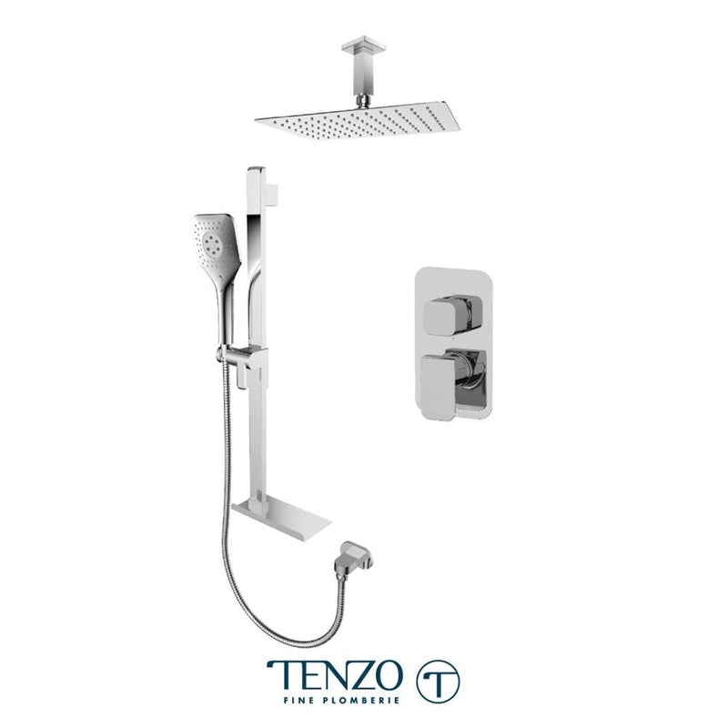 Tenzo F-QUPB32-21330-CR Trim For Quantum T-Box Kit 2 Functions Pressure Balance Chrome Finish