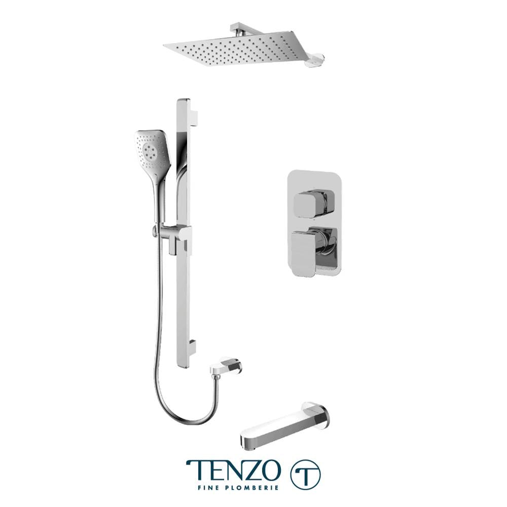 Tenzo F-QUPB33-501115-CR Trim For Quantum T-Box Kit 3 Functions Pressure Balance Chrome Finish
