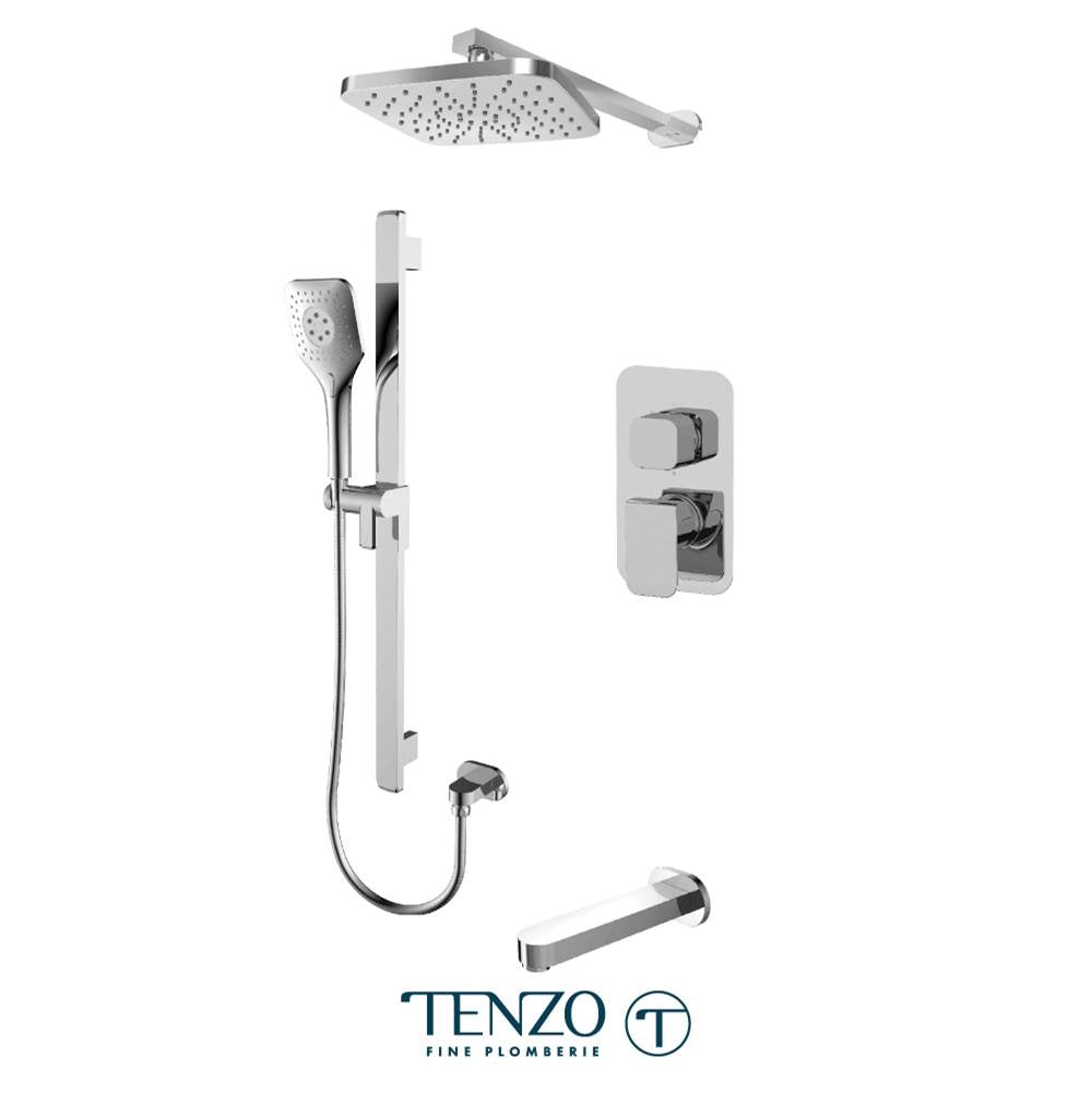 Tenzo F-QUPB33-501145-CR Trim For Quantum T-Box Kit 3 Functions Pressure Balance Chrome Finish