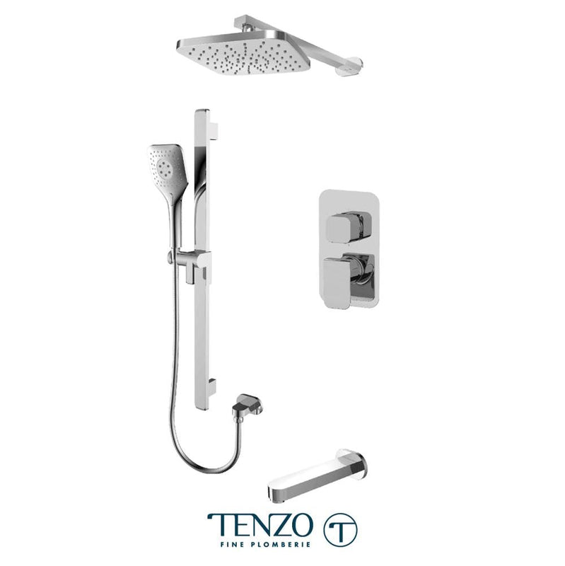 Tenzo F-QUPB33-501145-CR Trim For Quantum T-Box Kit 3 Functions Pressure Balance Chrome Finish