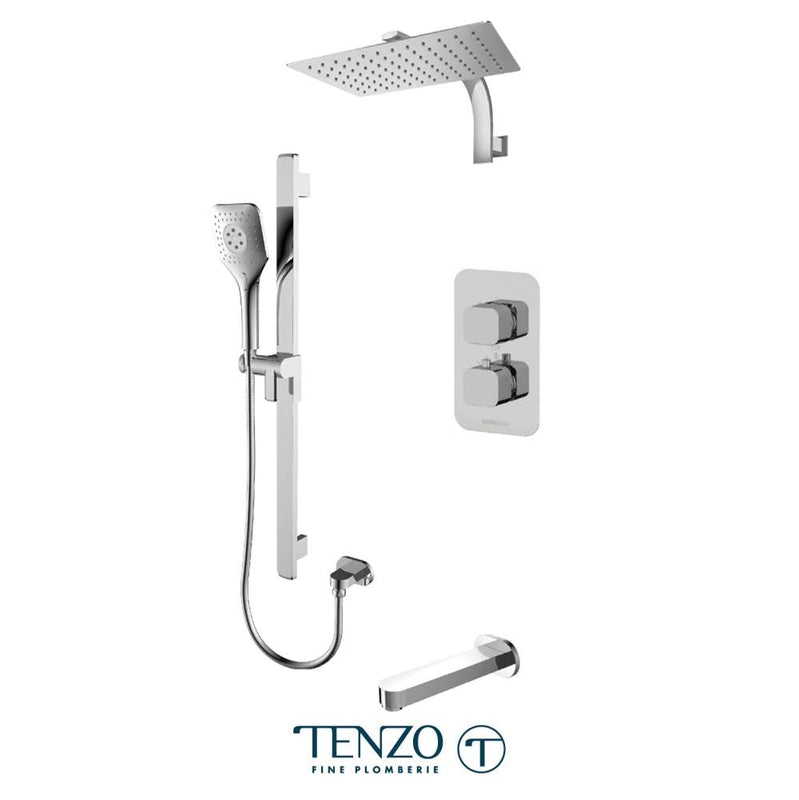 Tenzo F-QUT33-501195-CR Trim For Quantum T-Box Kit 3 Functions Thermo Chrome Finish