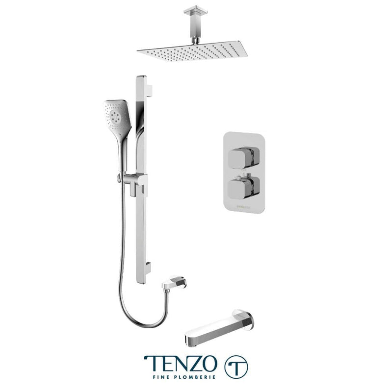 Tenzo F-QUT33-511315-CR Trim For Quantum T-Box Kit 3 Functions Thermo Chrome Finish