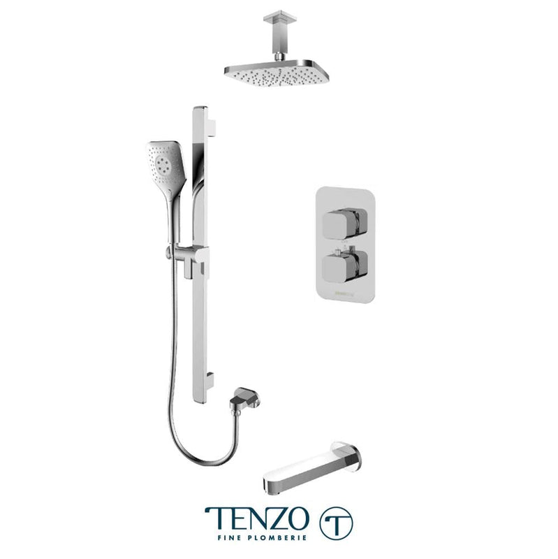 Tenzo F-QUT33-511345-CR Trim For Quantum T-Box Kit 3 Functions Thermo Chrome Finish