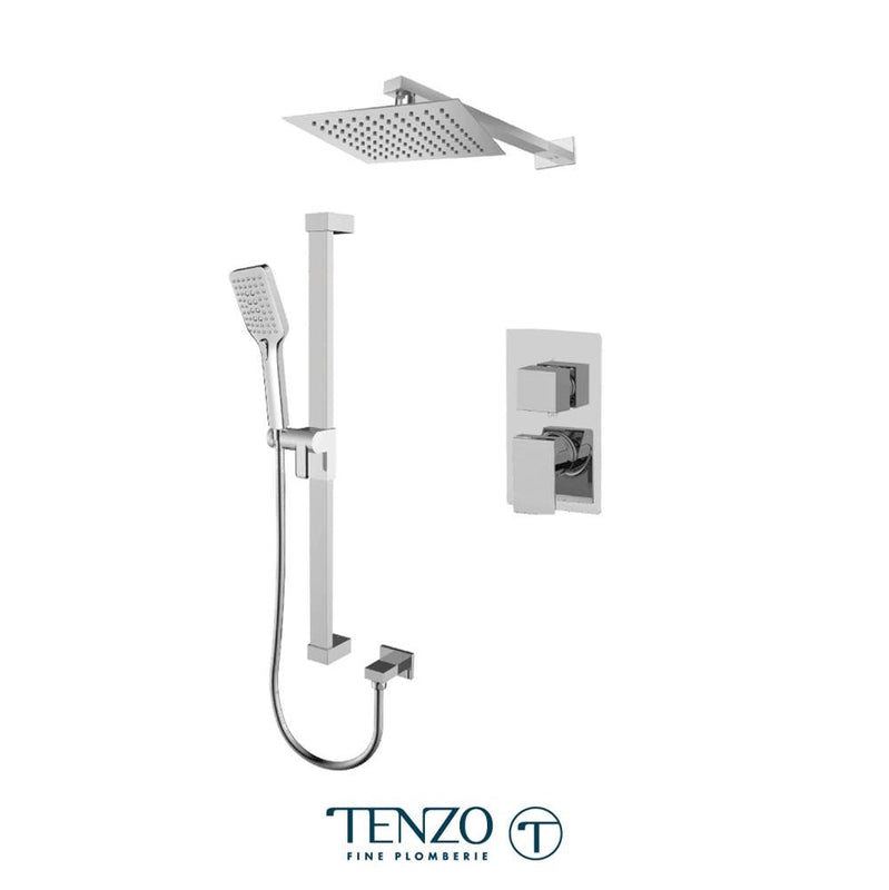 Tenzo F-SLPB32-20110-CR Trim For Slik T-Box Kit 2 Functions Pressure Balance Chrome Finish