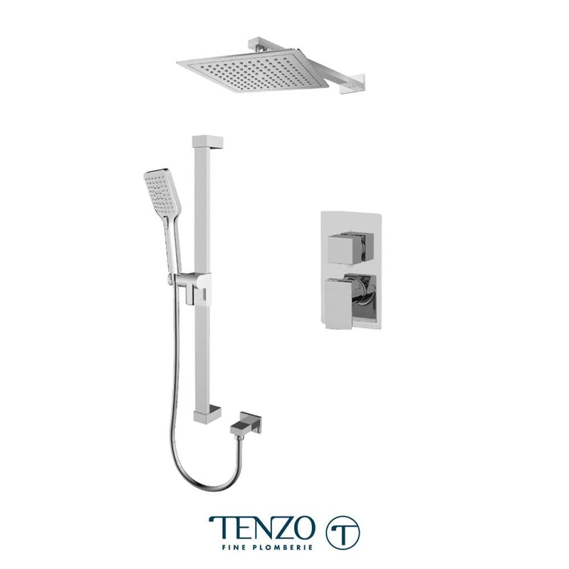 Tenzo F-SLPB32-20114-CR Trim For Slik T-Box Kit 2 Functions Pressure Balance Chrome Finish