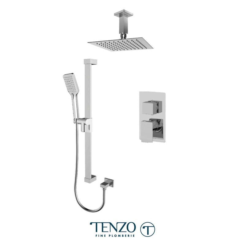Tenzo F-SLPB32-21131-CR Trim For Slik T-Box Kit 2 Functions Pressure Balance Chrome Finish