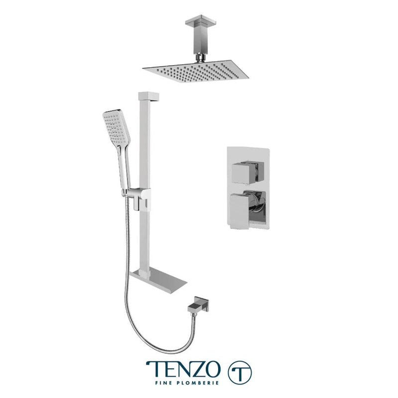 Tenzo F-SLPB32-21331-CR Trim For Slik T-Box Kit 2 Functions Pressure Balance Chrome Finish