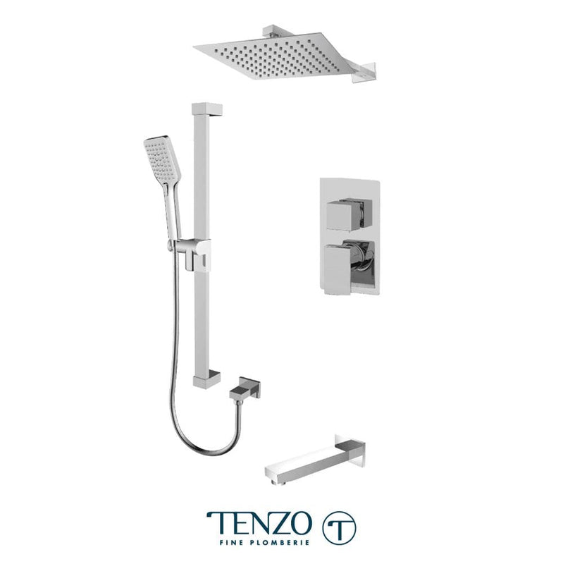 Tenzo F-SLPB33-501115-CR Trim For Slik T-Box Kit 3 Functions Pressure Balance Chrome Finish