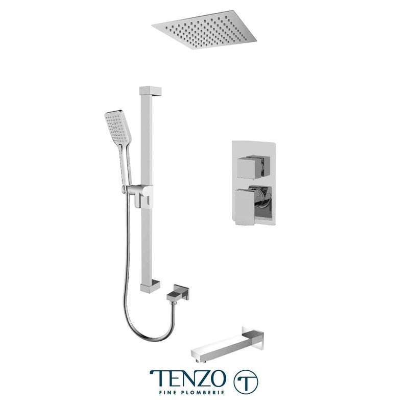 Tenzo F-SLPB33-511615-CR Trim For Slik T-Box Kit 3 Functions Pressure Balance Chrome Finish