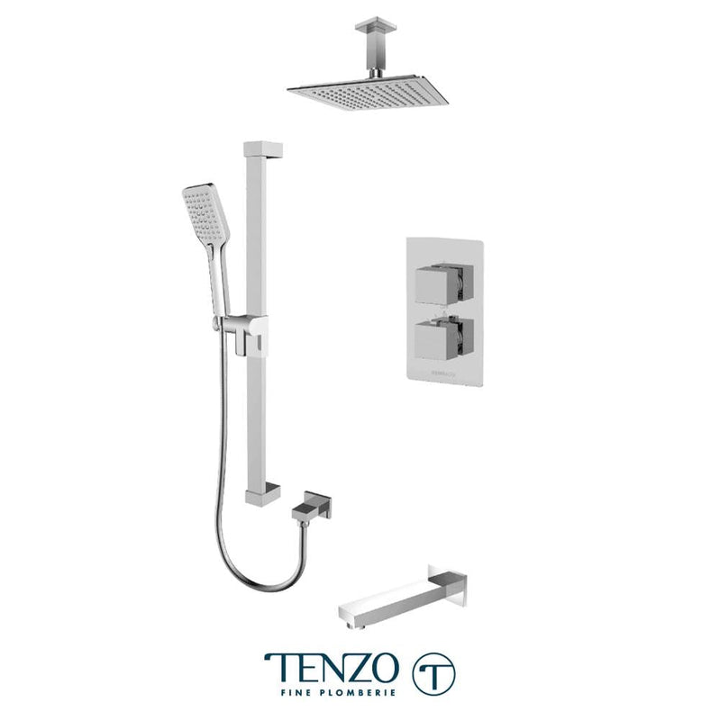 Tenzo F-SLT33-511345-CR Trim For Slik T-Box Kit 3 Functions Thermo Chrome Finish