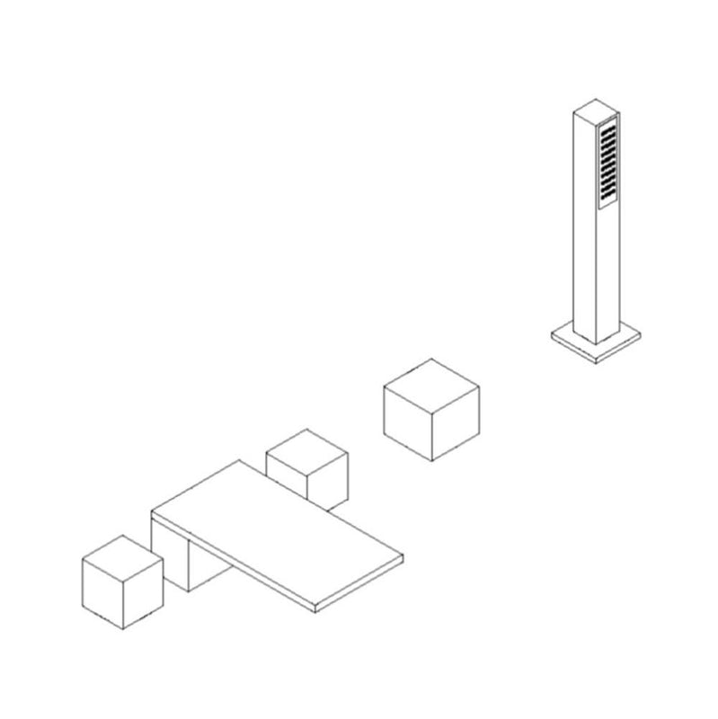 Artos F402-6 Milan 5-Hole Deck Mount Tub Filler SQU - Parent