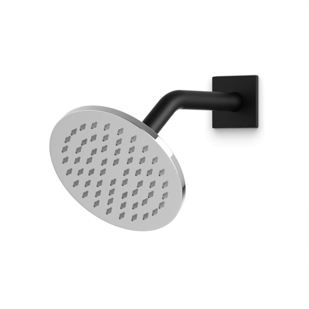 Artos F907-76 6" Shower Rainhead Wall Mount Angled Arm R+S