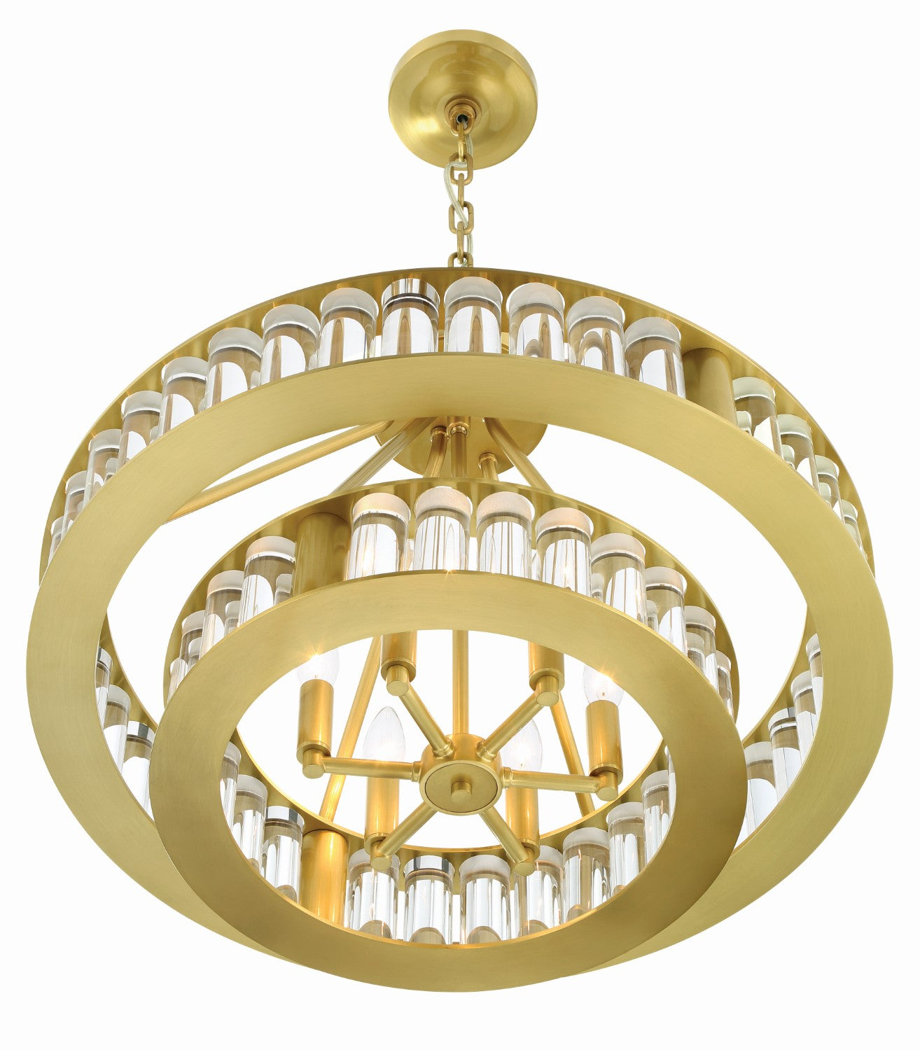 Crystorama FAR-6006-AG Libby Langdon for Crystorama Farris 6 Light Chandelier - Aged Brass