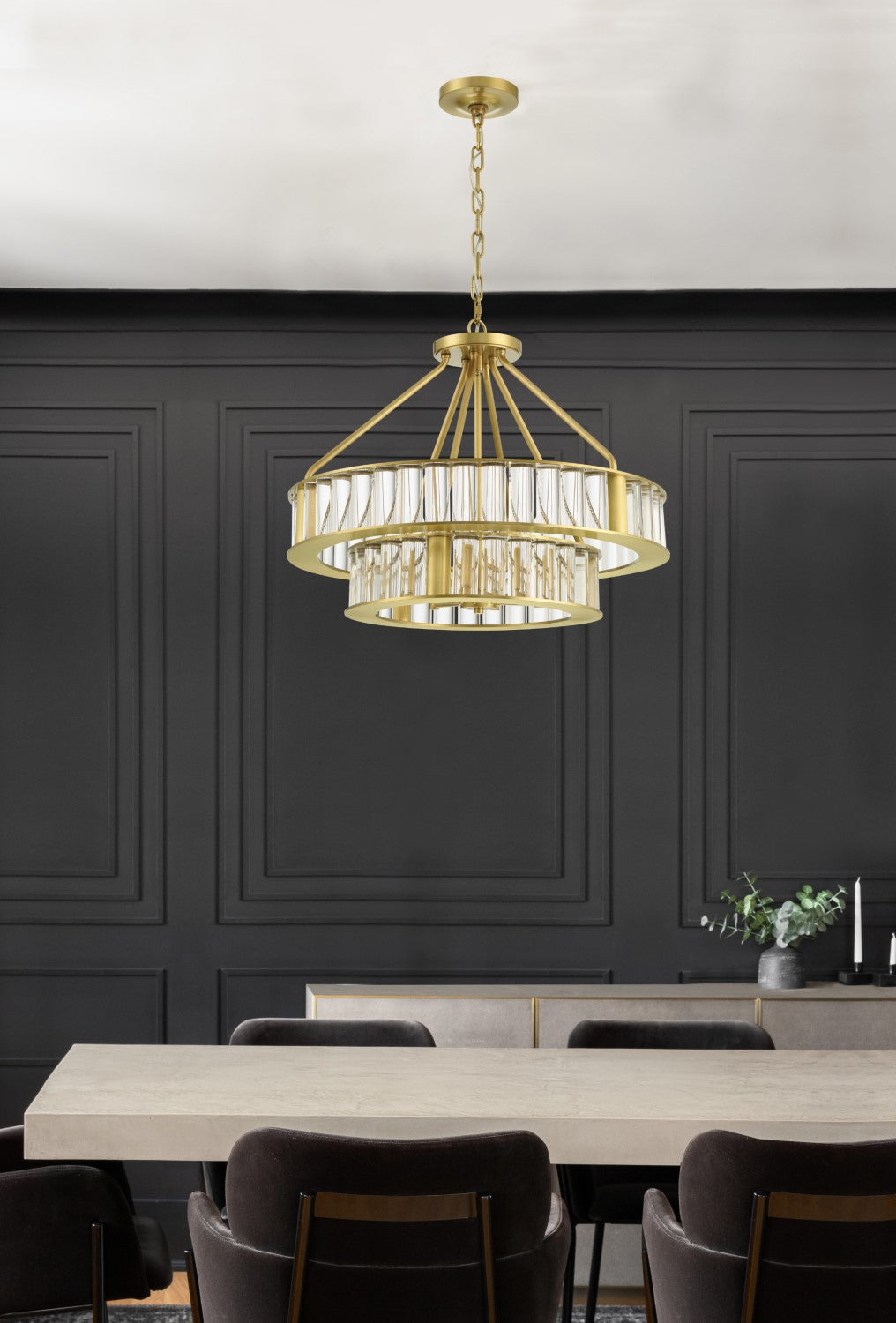 Crystorama FAR-6006-AG Libby Langdon for Crystorama Farris 6 Light Chandelier - Aged Brass