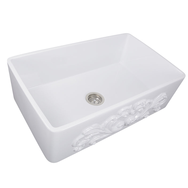 Nantucket Sinks FCFS3320S 33-Inch Farmhouse Fireclay Sink